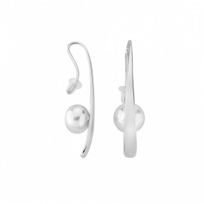 Ženske Majorica Fine Bele Biserne Srebrne Mindjuše 10 mm