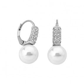 Ženske Majorica Sofia Bele Biserne Srebrne Mindjuše 11 mm