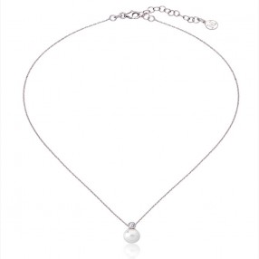 Ženski Majorica Cies Srebrni Lančić Sa Belim Bisernim Priveskom 6 mm