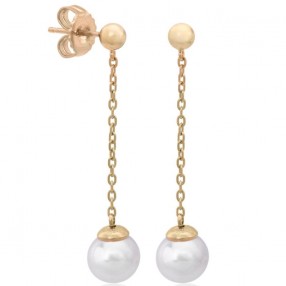 ŽENSKE MAJORICA ILLUSION BISERNE GOLD MINDJUŠE 8 mm