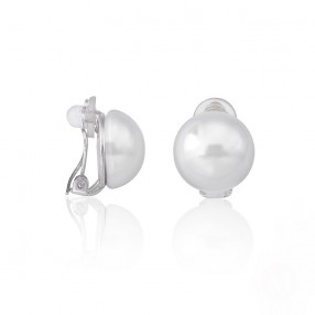 Ženske Majorica Lyra Bele Biserne Srebrne Mindjuše 14 mm