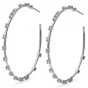 ŽENSKE OLIVER WEBER HOOP LIMIT WHITE ZIRCON MINDJUŠE SA SWAROVSKI BELIM CIRKONIMA