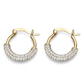 ŽENSKE OLIVER WEBER LOOP GOLD WHITE ZIRKON MINDJUŠE SA BELIM SWAROVSKI CIRKONIMA