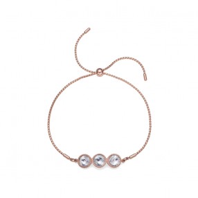 Ženska Oliver Weber Joy STE Rosegold Crystal Roze Zlatna Narukvica Sa Swarovski Belim Kristalom