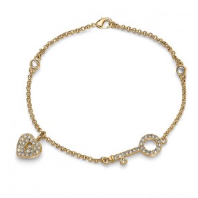 Ženska Oliver Weber Treasure Gold Crystal Zlatna Narukvica Sa Swarovski Belim Kristalom