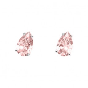 Ženske Oliver Weber Pear 925AG Light Rose Srebrne Mindjuše Sa Swarovski Roze Kristalom