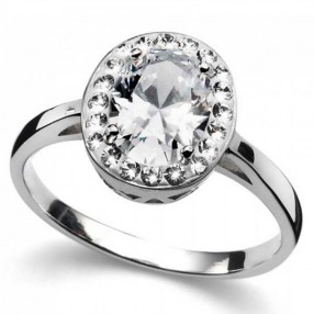 ŽENSKI OLIVER WEBER PURE 925AG WHITE ZIRCON PRSTEN SA SWAROVSKI CIRKONIMA M