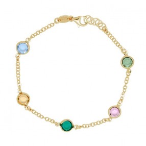 ŽENSKA VICTORIA CRUZ BASIC MULTICOLOR GOLD NARUKVICA SA SWAROVSKI KRISTALIMA