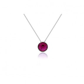 Ženski Victoria Cruz Basic L Fuchsia Lančić Sa Swarovski Roze Kristalom