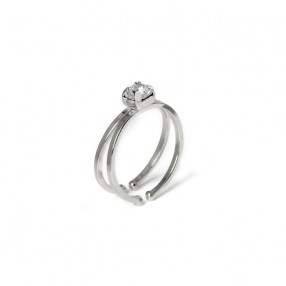 Ženski Victoria Cruz Maia Double Prsten Sa Swarovski Belim Kristalom