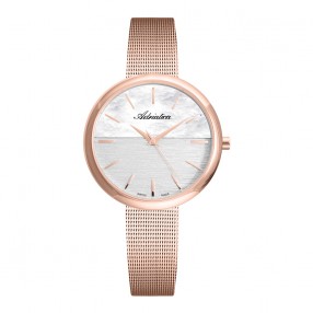 Ženski Adriatica Essence Roze Zlatni Beli Elegantni Ručni Sat Sa Roze Zlatnim Pancir Kaišem