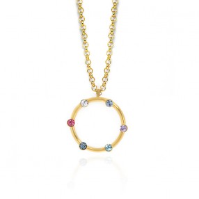 Ženska Victoria Cruz Iris Multicolor Ogrlica Sa Swarovski Kristalima