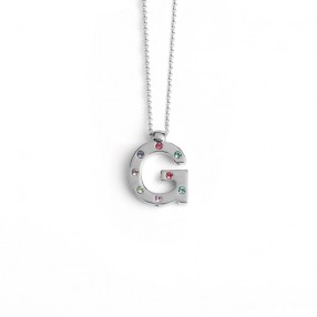 Ženski Victoria Cruz Letter "G" Multicolor Lančić Sa Swarovski Kristalima