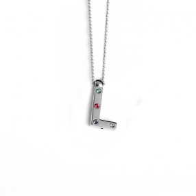 Ženski Victoria Cruz Letter "L" Multicolor Lančić Sa Swarovski Kristalima