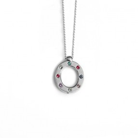 Ženski Victoria Cruz Letter "O" Multicolor Lančić Sa Swarovski Kristalima