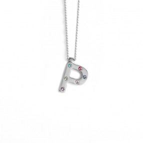 Ženski Victoria Cruz Letter "P" Multicolor Lančić Sa Swarovski Kristalima