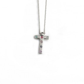 Ženski Victoria Cruz Letter "T" Multicolor Lančić Sa Swarovski Kristalima