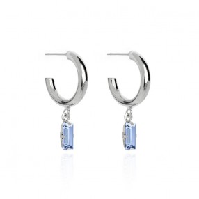 Ženske Victoria Cruz Macedonia Hoop Light Sapphire Mindjuše Sa Swarovski Plavim Kristalom