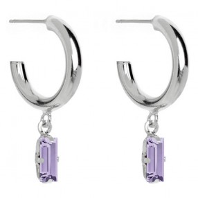 ŽENSKE VICTORIA CRUZ MACEDONIA HOOP VIOLET MINDJUŠE SA SWAROVSKI LJUBIČASTIM KRISTALOM