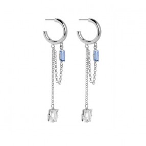 Ženske Victoria Cruz Macedonia Hoop Light Sapphire Mindjuše Sa Swarovski Plavim Kristalom