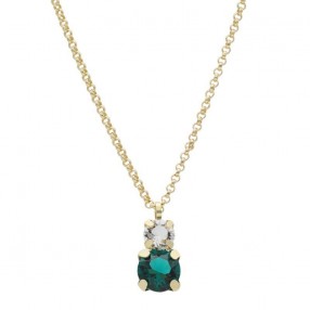ŽENSKA VICTORIA CRUZ JASMINE EMERALD GOLD OGRLICA SA SWAROVSKI KRISTALIMA