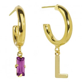 ŽENSKE VICTORIA CRUZ ABECE FUCHSIA GOLD MINDJUŠE SA SWAROVSKI ROZE KRISTALOM