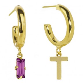 ŽENSKE VICTORIA CRUZ ABECE FUCHSIA GOLD MINDJUŠE SA SWAROVSKI ROZE KRISTALOM