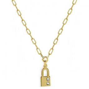 ŽENSKI VICTORIA CRUZ SAN VALENTIN GOLD LANČIĆ SA KATANAC PRIVESKOM