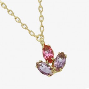 ŽENSKA VICTORIA CRUZ LIA PINK GOLD OGRLICA SA SWAROVSKI KRISTALIMA
