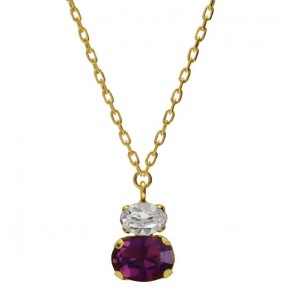 ŽENSKA VICTORIA CRUZ GEMMA AMETHYST GOLD OGRLICA SA SWAROVSKI KRISTALIMA