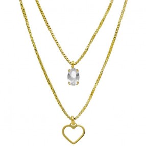 ŽENSKA VICTORIA CRUZ GENOVEVA CRYSTAL GOLD OGRLICA SA SWAROVSKI KRISTALOM