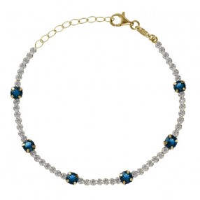 ŽENSKA VICTORIA CRUZ SHINE SAPPHIRE GOLD NARUKVICA SA SWAROVSKI KRISTALIMA