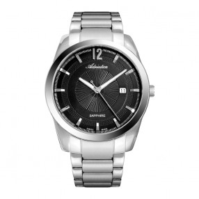 Muški Adriatica Premiere Safir Srebrni Crni Sportsko Elegantni Ručni Sat Sa Srebrnim Metalnim Kaišem