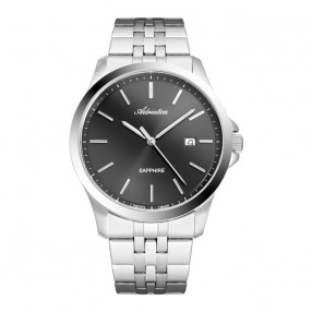 Muški Adriatica Premiere Safir Srebrni Crni Sportsko Elegantni Ručni Sat Sa Srebrnim Metalnim Kaišem