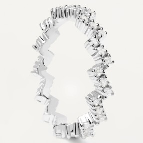 ŽENSKI PD PAOLA THE ZIPPER SREBRNI PRSTEN SA BELIM CIRKONIMA