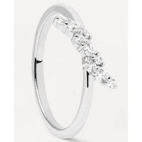 ŽENSKI PD PAOLA NATURA SREBRNI PRSTEN SA BELIM CIRKONIMA