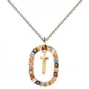 ŽENSKA PD PAOLA LETTER T ZLATNA OGRLICA SA POZLATOM 18k