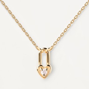 ŽENSKA PD PAOLA HEART PADLOCK ZLATNA OGRLICA SA POZLATOM 18k