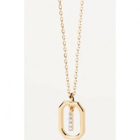 ŽENSKA PD PAOLA LETTER I ZLATNA OGRLICA SA POZLATOM 18 K