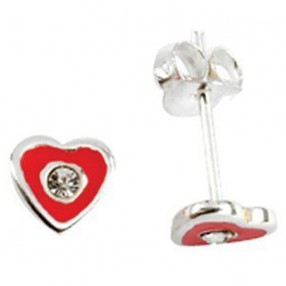 Dečje Amore Baci Junior Crveno Srce srebrne mindjuše 