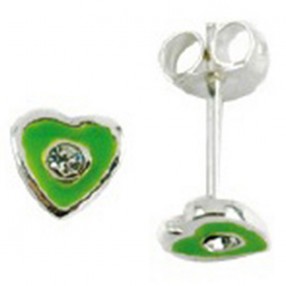 Dečje Amore Baci Junior Zeleno Srce srebrne mindjuše 