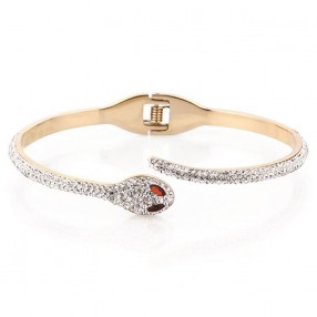 ŽENSKA FREELOOK ZLATNA NARUKVICA OD HIRURŠKOG ČELIKA SA KRISTALIMA