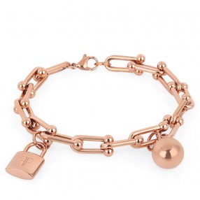 ŽENSKA FREELOOK ROZE ZLATNA NARUKVICA OD HIRURŠKOG ČELIKA