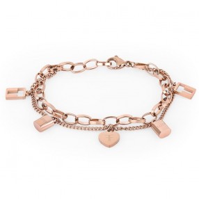 ŽENSKA FREELOOK ROZE ZLATNA NARUKVICA OD HIRURŠKOG ČELIKA