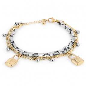 ŽENSKA FREELOOK SREBRNA ZLATNA NARUKVICA OD HIRURŠKOG ČELIKA