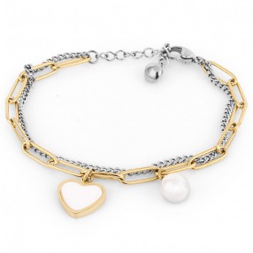 ŽENSKA FREELOOK SREBRNA ZLATNA NARUKVICA OD HIRURŠKOG ČELIKA