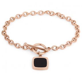 ŽENSKA FREELOOK ROZE ZLATNA NARUKVICA OD HIRURŠKOG ČELIKA