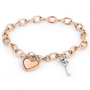 ŽENSKA FREELOOK ROZE ZLATNA NARUKVICA OD HIRURŠKOG ČELIKA