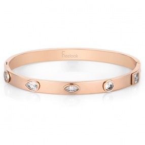 ŽENSKA FREELOOK ROZE ZLATNA NARUKVICA OD HIRURŠKOG ČELIKA