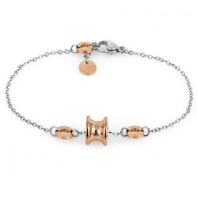 ŽENSKA FREELOOK SREBRNA ROZE ZLATNA NARUKVICA OD HIRURŠKOG ČELIKA